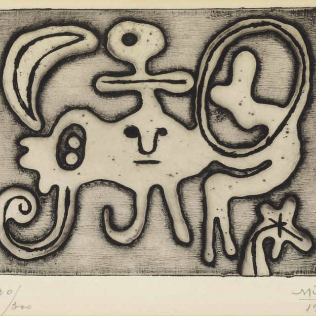 Joan Miró — "Женщина и сердце, рожденные луной", из "Лавров номер один" (Дюпен, 51; смотрите "Книги Кремера", 10)