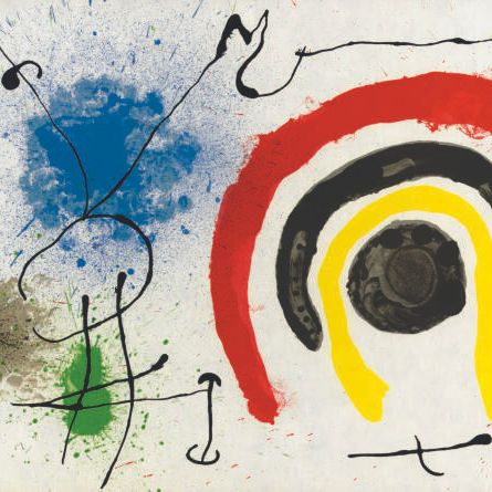 Joan Miró — Лазарь с золотыми перьями : три пластины (М. 515, 526 и 529)