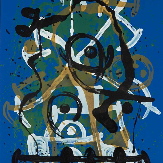 Joan Miró — Конная прогулка-Синий (Mourlot 607)