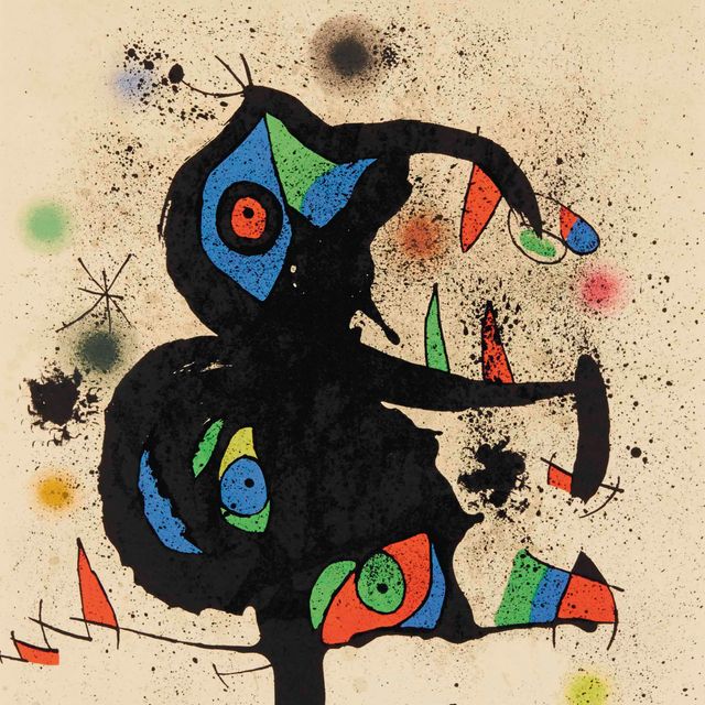 Joan Miró — Скульптуры в горах (Mourlot 870)
