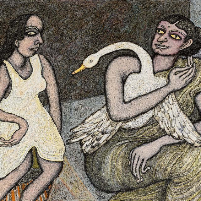 Jogen Chowdhury — Две женщины и Лебедь