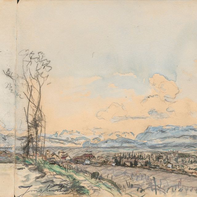 Johan Barthold Jongkind — Дорога Бальбинов, Кот-Сент-Андре ( прямая ; оборотная сторона )