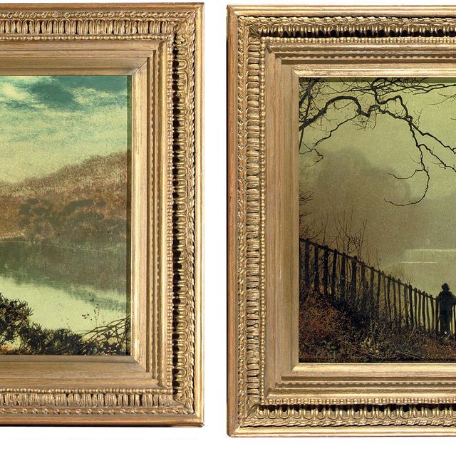 John Atkinson Grimshaw — Озеро Ватерлоо, парк Раундхей, Лидс; и фигура с видом на озеро Ватерлоо, парк Раундхей, Лидс.
