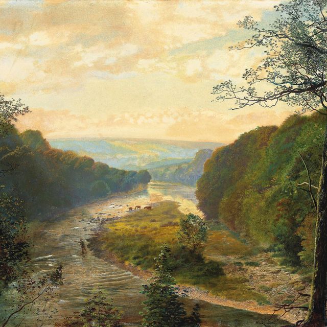 John Atkinson Grimshaw — Долина Уорф с башней Барден за ней