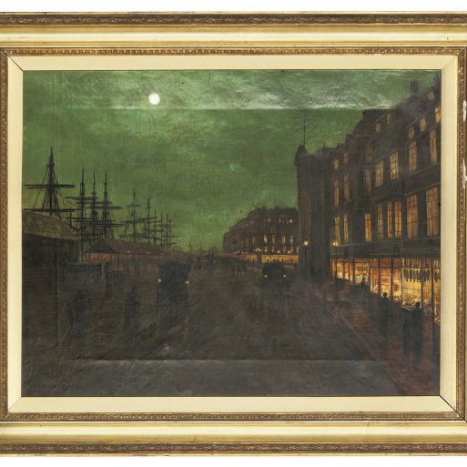 John Atkinson Grimshaw — Залитая лунным светом уличная сцена