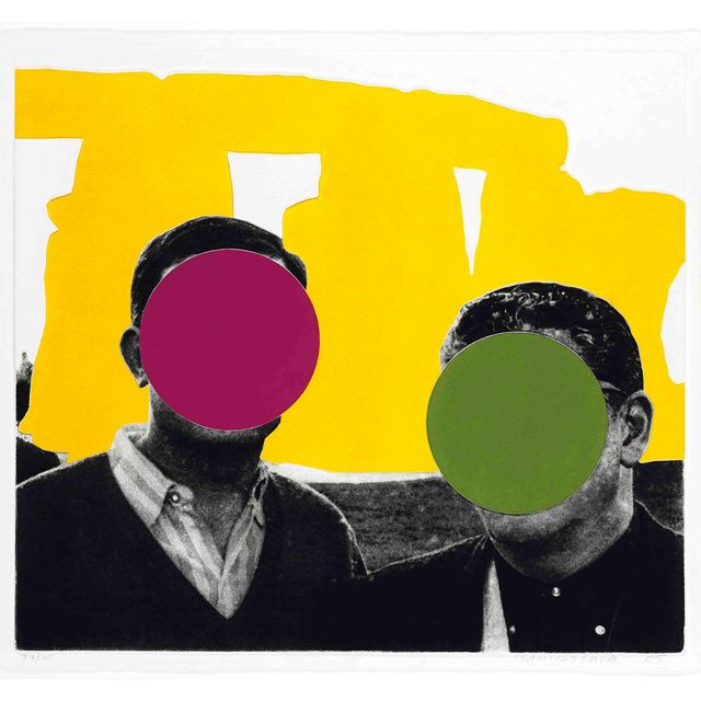 John Baldessari — Желтый, из Стоунхенджа (с двумя людьми) (C. H. 161)