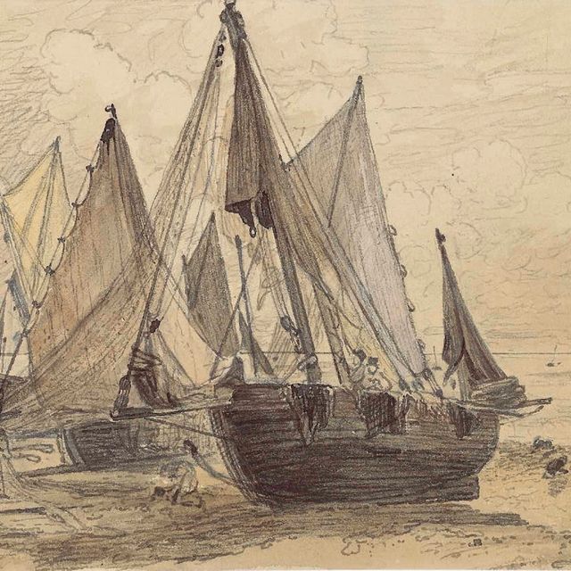 John Constable — Брайтон-Бич с рыбацкими лодками
