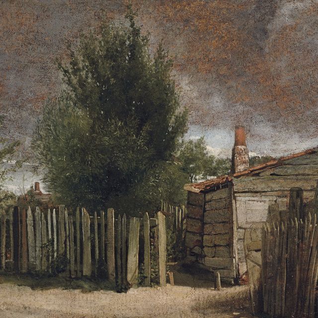 John Constable — Деревянное здание с фигурным забором