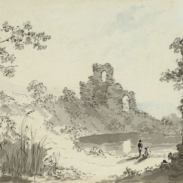 John Constable — Рыбаки перед готическими руинами, еще одна руина справа