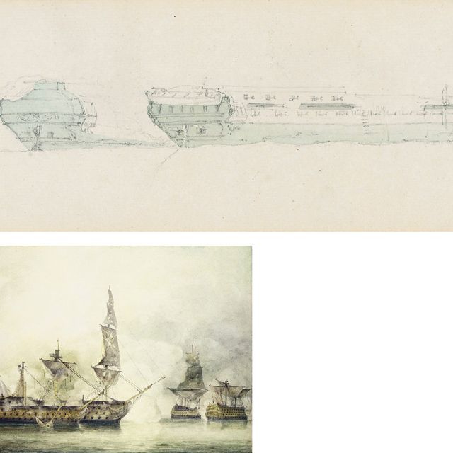 John Constable — Подготовительное исследование к теме "Победа корабля Его Величества в памятной Трафальгарской битве"