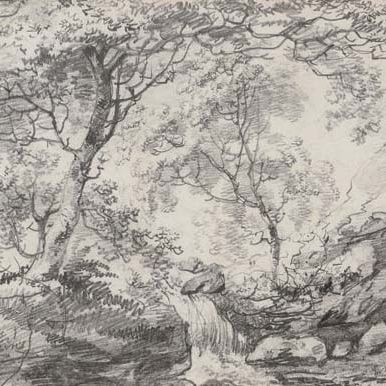 John Constable — Лесной пейзаж с водопадом