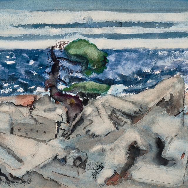 John Marin — Синее Черное море, Серое небо и уступы, район Кейп-Сплит, штат Мэн