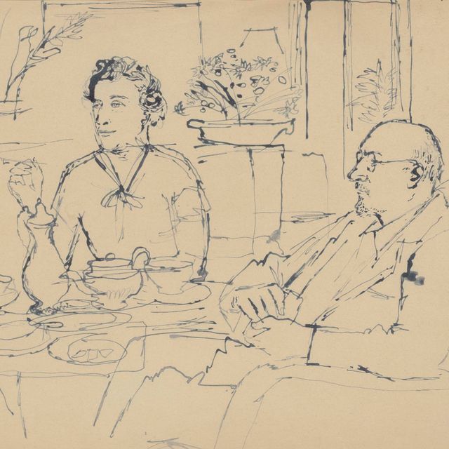 John Minton — Мистер и миссис Вейцман за столом