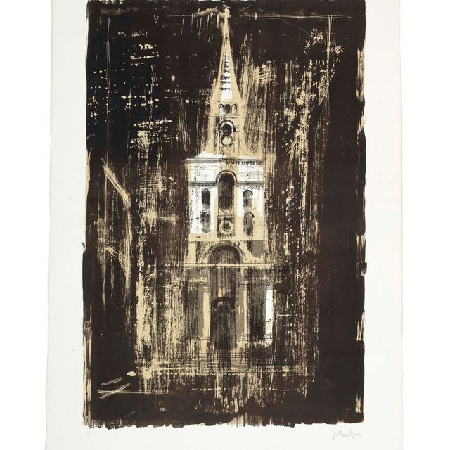 John Piper — Крайст-Черч, Спиталфилдс, Лондон , автор Николас Хоксмур, из книги "Ретроспектива церквей" (Левинсон, 142)
