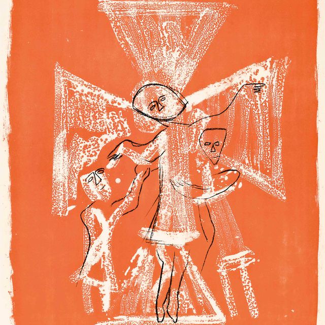 John Piper — Северный Гримстоун, Йоркшир (Ист-Райдинг); надпись - деталь шрифта 12 века, из книги "Ретроспектива церквей" (Левинсон, 138)