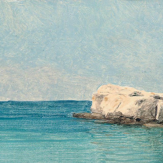 John William Godward — Морской пейзаж со скалой, Капри