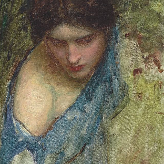 John William Waterhouse — Нимфы, нашедшие голову Орфея: набросок нимфы слева