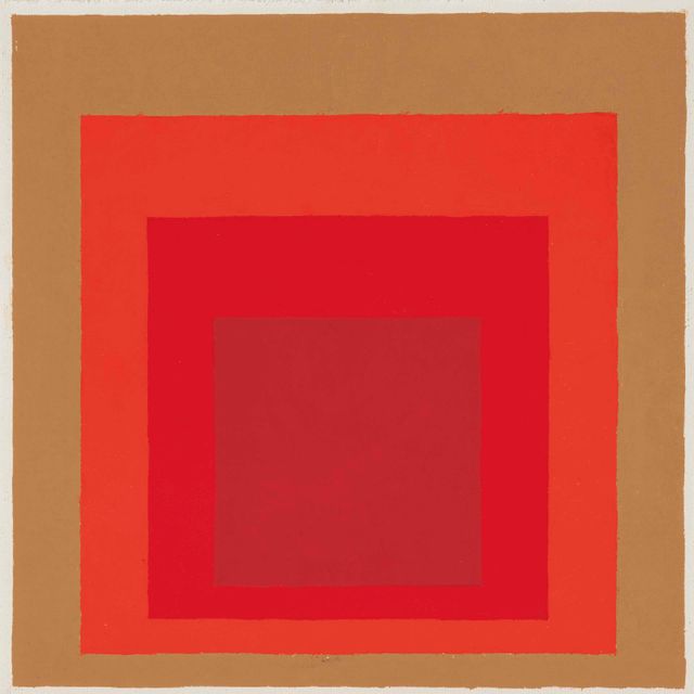 Josef Albers — Этюд в честь Площади: три красных и охряных оттенка
