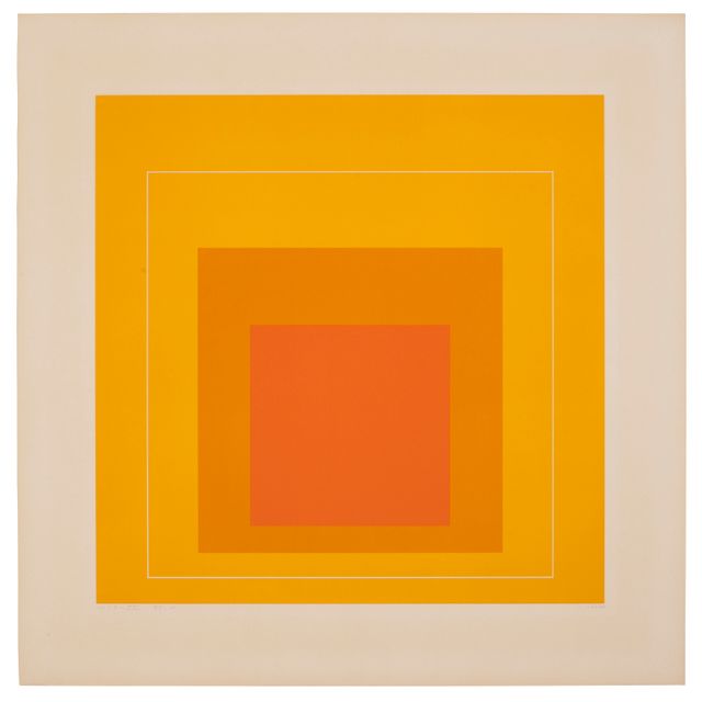 Josef Albers — Квадрат XII с белой линией, из квадратов с белой линией