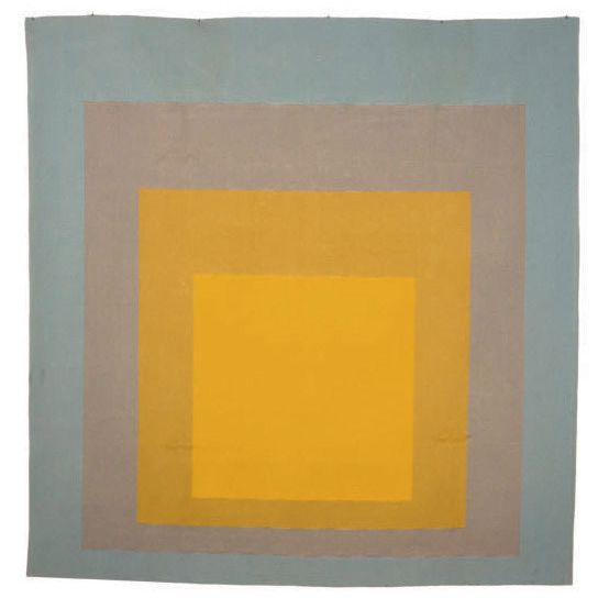Josef Albers — 4 Места: Голубое Гри в желтом цвете