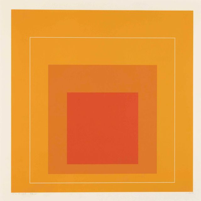 Josef Albers — Квадрат XII с белой линией, из квадратов с белой линией