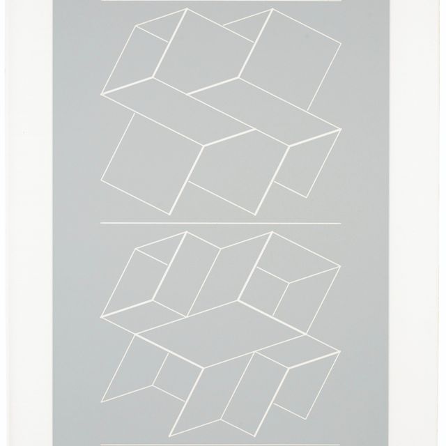 Josef Albers — Белое тиснение на сером фоне (WEG): одна пластина