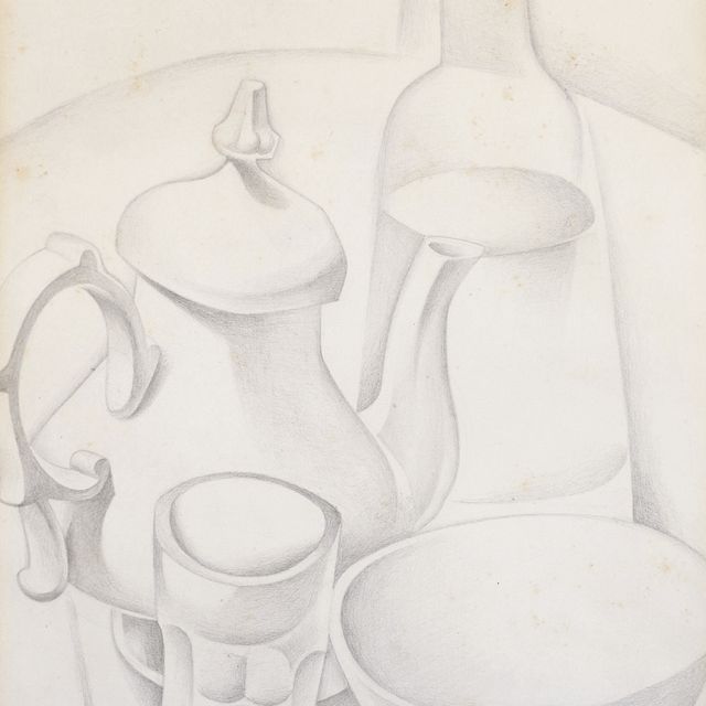 Juan Gris — Смерть природы в театре (прямая сторона); Этюд бутейля (оборотная сторона)