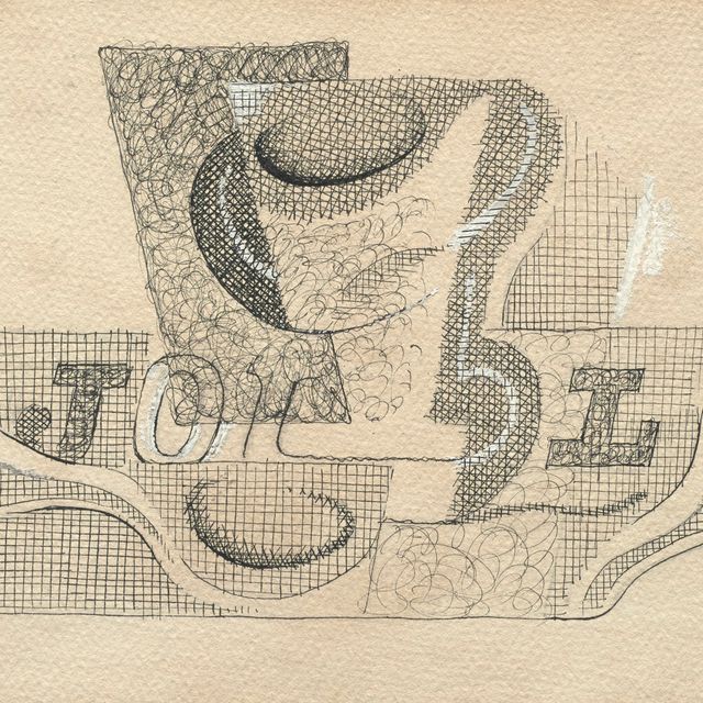 Juan Gris — Журнал и место работы в кафе, 1923 год