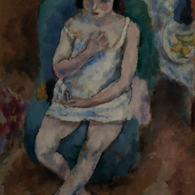 Jules Pascin — Молодая девушка в сорочке