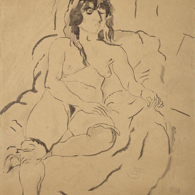 Jules Pascin — Луиза ассиз (прямая) ; Мы ассиз (обратная)