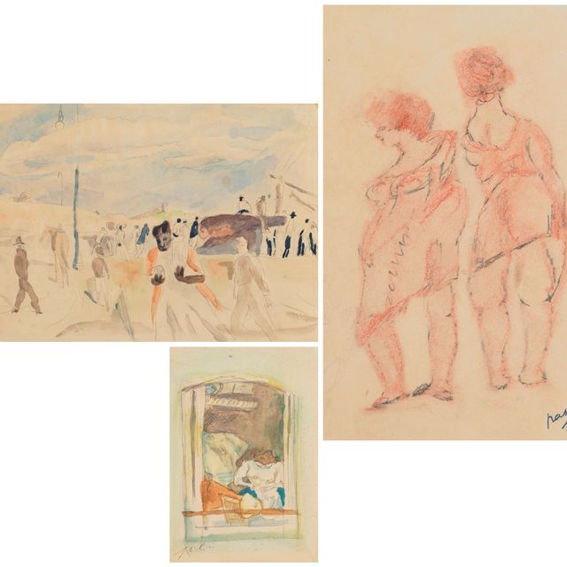 Jules Pascin — (i) Прогулка по набережной (ii) У окна (iii) Дебют женщин