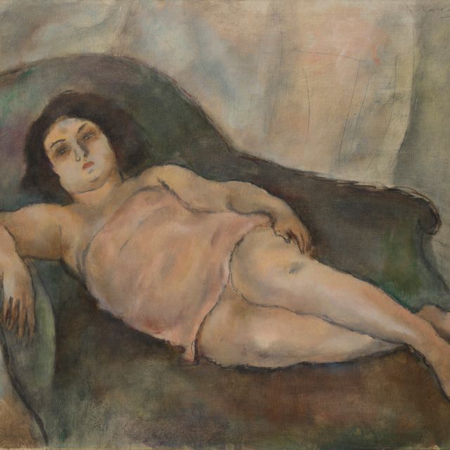 Jules Pascin — Модель розовой сорочки