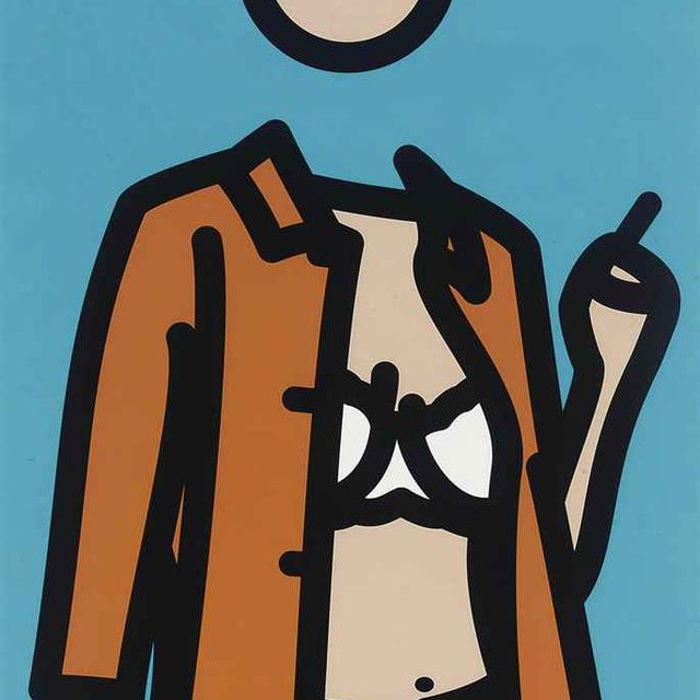 Julian Opie — Рут с сигаретой, 1