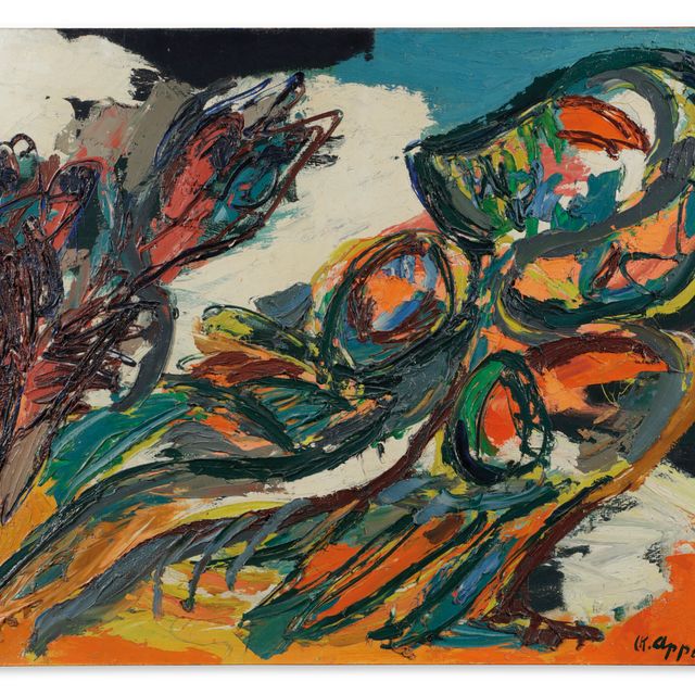 Karel Appel — Женщина и птица на пляже