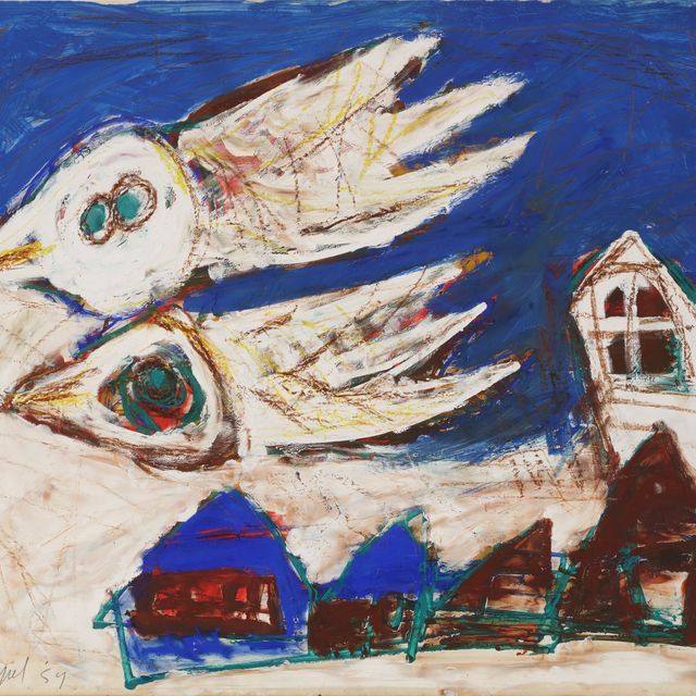 Karel Appel — Птицы над деревней