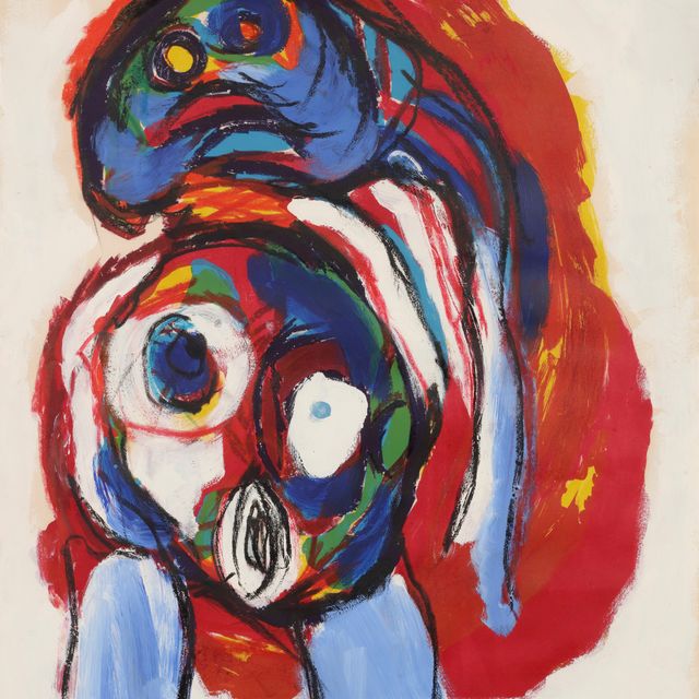 Karel Appel — Голубая Обнаженная натура