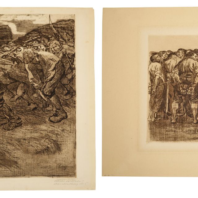 Käthe Kollwitz — Бауэрнкриг (Крестьянская война) : две тарелки