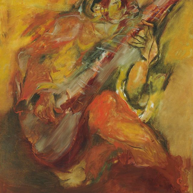 Krishen Khanna — Без названия (портрет Али Акбар Хана)