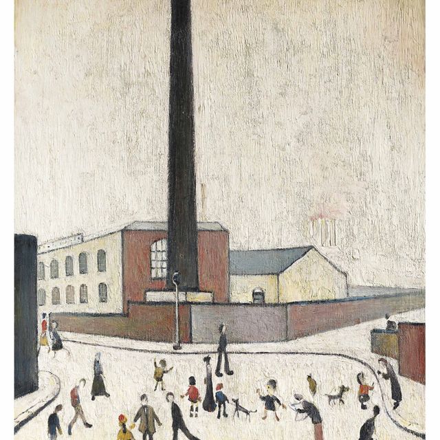 Laurence Stephen Lowry — Mill Scene with Figures