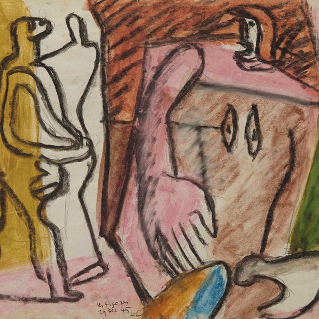 Le Corbusier — Женщина в образе большой женщины и трех персонажей