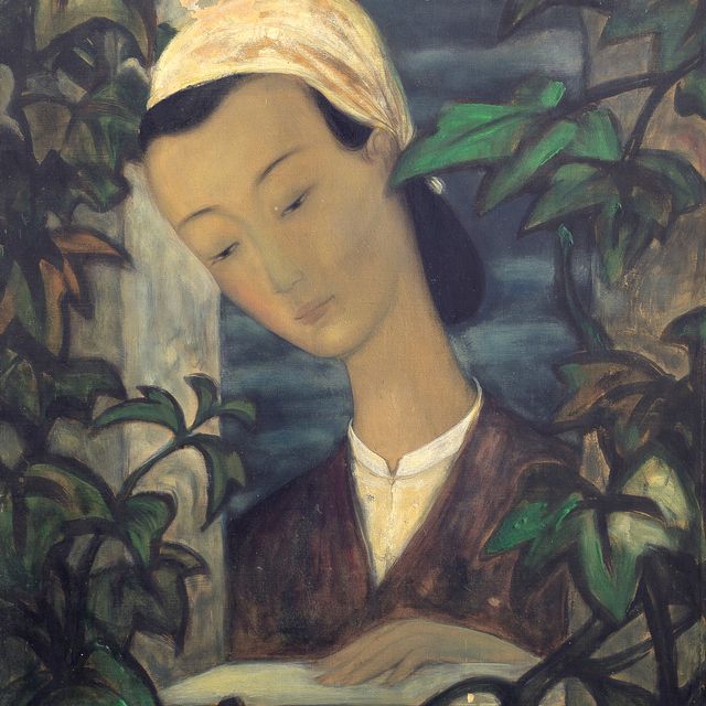 Le Pho — Женщина в белом платке (Дама в белом шарфе)
