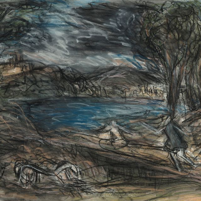 Leon Kossoff — Из Пуссена: Пейзаж с человеком, убитым Змеей II