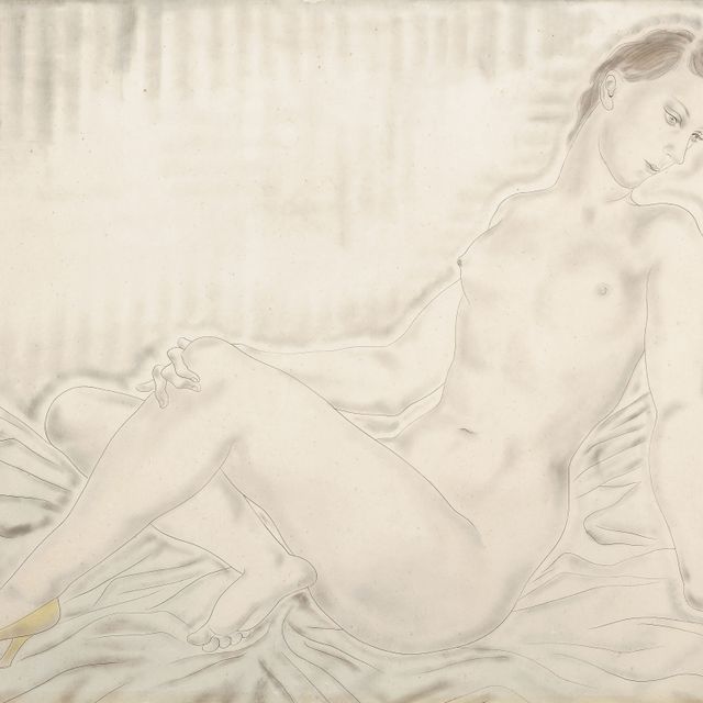 Léonard Tsuguharu Foujita — Ну а желтый эскарп (обнаженная с желтой туфлей)