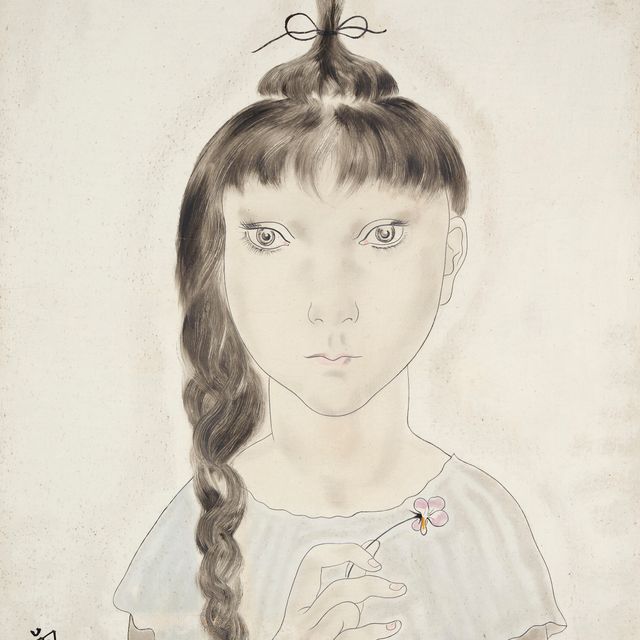 Léonard Tsuguharu Foujita — Petite fille à la fleur (Маленькая девочка с цветком)