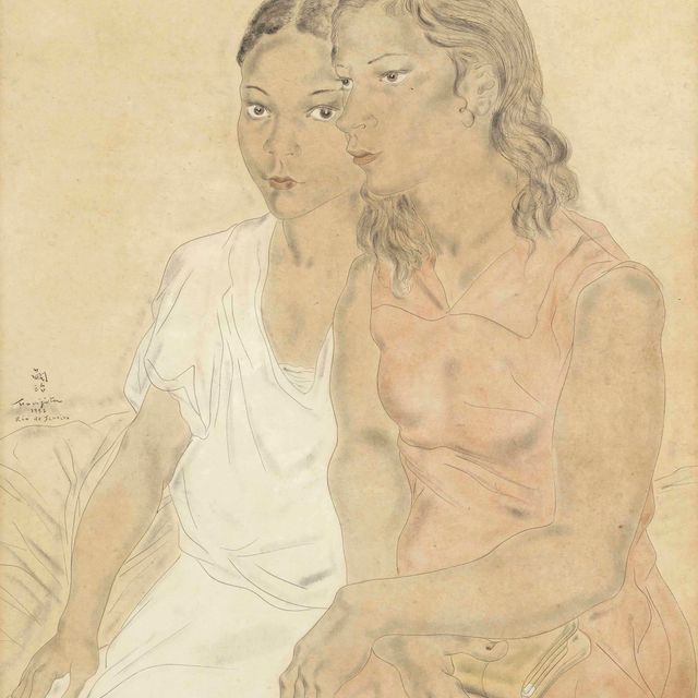 Léonard Tsuguharu Foujita — Белое одеяние и розовое одеяние из двух бриллиантов
