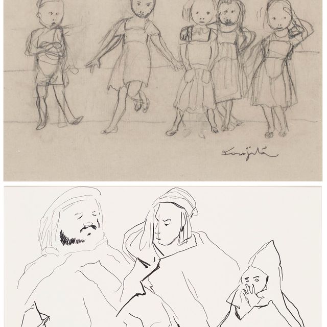 Léonard Tsuguharu Foujita — Сахара, Алжир; и без названия (Cinq enfants)