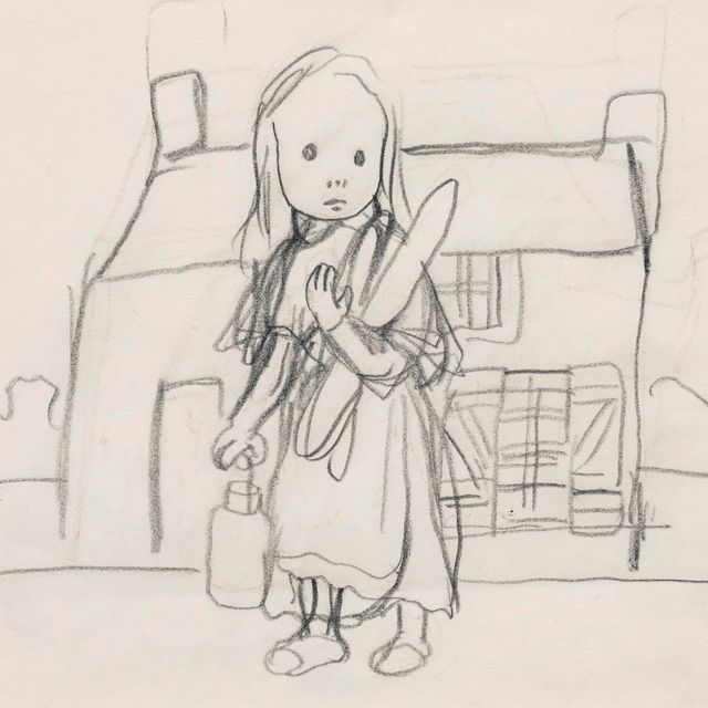 Léonard Tsuguharu Foujita — Маленькое филе с багетом и в горшочке с молоком