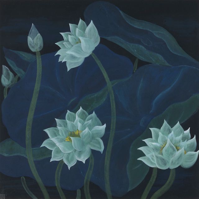 Lin Fengmian — Пруд с лотосами в лунном свете