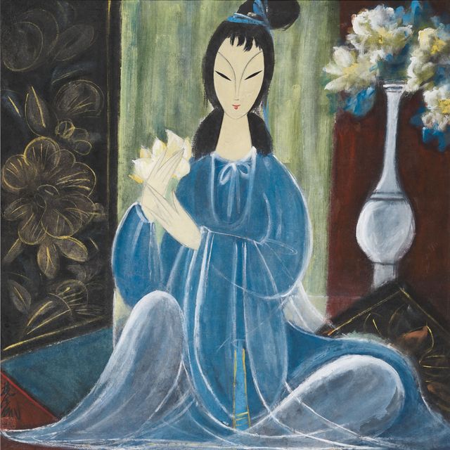 Lin Fengmian — Дама с Водяной лилией в руках