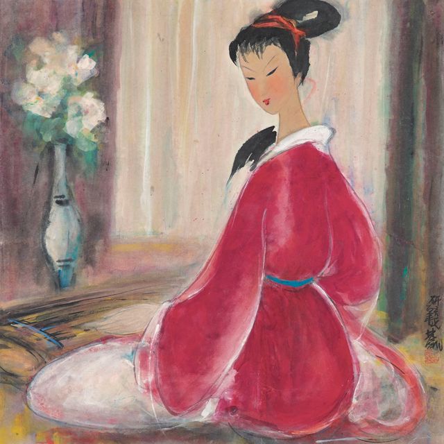 Lin Fengmian — Дама в красном